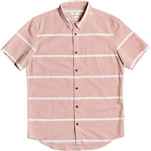 Quiksilver Pink and White Casual Button Down Shirt